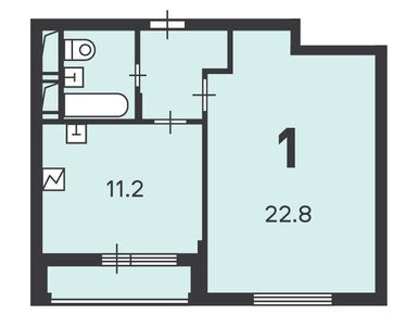Планировки однокомнатные в Жилой дом «Карамышевская наб., д. 22А»