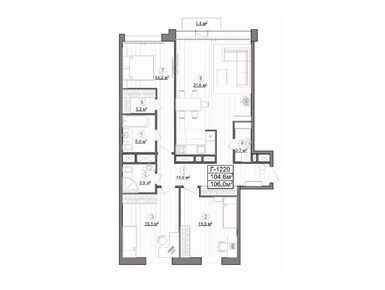 Планировки трехкомнатные в Les (Лес)