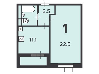 1-комнатная 41.10 кв.м, Жилой дом «Варшавское ш., д. 100, к. 1», 14 594 610 руб.