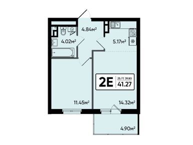 2-комнатная 41.27 кв.м, ЖК «Северный Квартал», 5 731 688 руб.