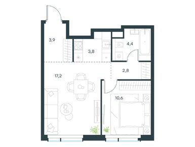 Планировки двухкомнатные в Левел Павелецкая Сити