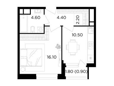 Планировки однокомнатные в ЖК «Филатов луг»