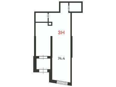 Студия 74.40 кв.м, Жилой дом «6-я Радиальная ул., д. 7/1, к. 1», 15 521 000 руб.