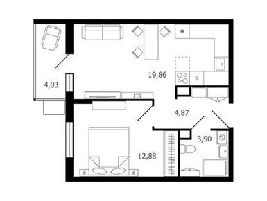 Планировки двухкомнатные в ЖК «Десятка»