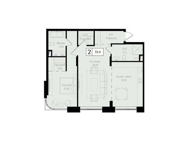 Планировки двухкомнатные в ЖК «Преображенская площадь»