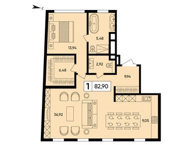 Планировки однокомнатные в ЖК «TITUL на Трубной»