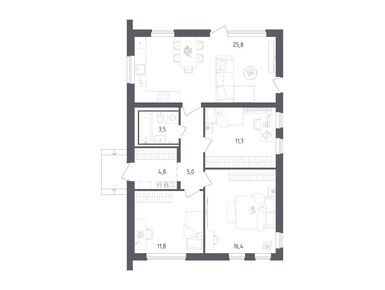 Планировки трехкомнатные в Коттеджный посёлок «Пушкино Дом у воды»