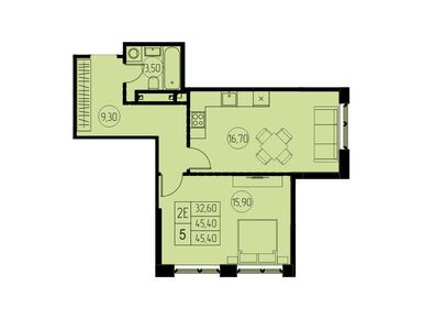 Планировки двухкомнатные в ЖК «7 небо»