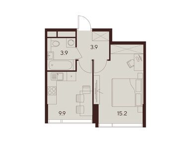 Планировки однокомнатные в ЖК «Инди Тауэрз»