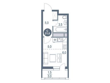 Планировки студии в ЖК «Русич Котельники парк»