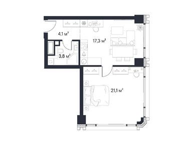 1-комнатная 46.30 кв.м, ЖК «Первый Нагатинский», 25 272 022 руб.