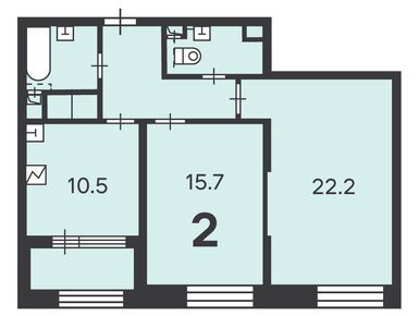 Планировки двухкомнатные в Жилой дом «Светланова ул., д. 11, к. 1»