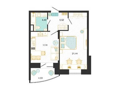 Планировки двухкомнатные в ЖК «Оптима»