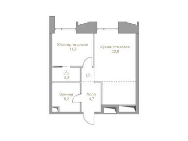 1-комнатная 49.80 кв.м, ЖК Luzhniki Collection (Коллекция Лужники), 74 555 000 руб.