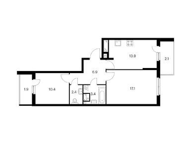 Планировки двухкомнатные в Митинский лес
