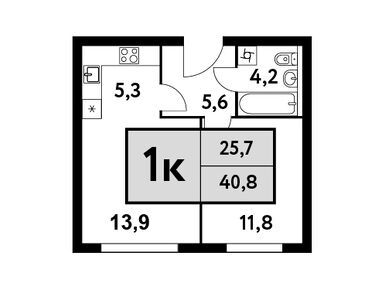 Планировки однокомнатные в ЖК «Фестиваль Парк-2»