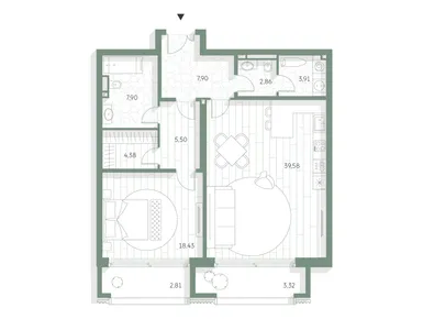 1-комнатная 96.59 кв.м, ЖК «Люче», 270 452 000 руб.