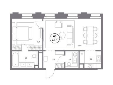 Планировки однокомнатные в ЖК «Рождественка 8»