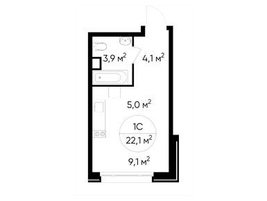 Планировки студии в Город-парк «Переделкино Ближнее»