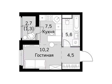 Студия 27.00 кв.м, ЖК «Скай Гарден», 16 670 853 руб.