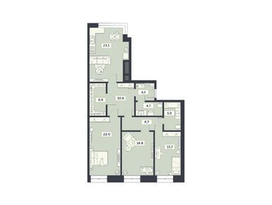 Планировки трехкомнатные в ЖК «Лайм»