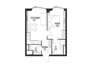 1-комнатная 45.60 кв.м, ЖК Ice Towers (Айс Тауэрс), 38 160 223 руб.