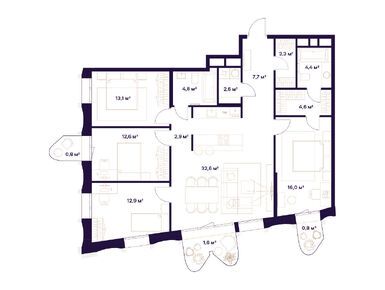 Планировки четырехкомнатные в Квартал здоровой жизни «СОЮЗ»