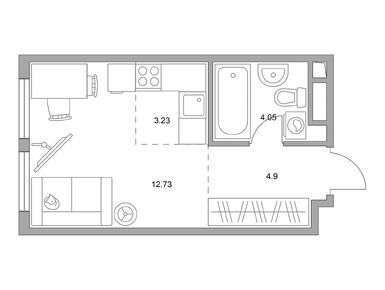 Студия 24.91 кв.м, ЖК «BeLuck Коломенское» (БиЛак Коломенское), 12 353 002 руб.