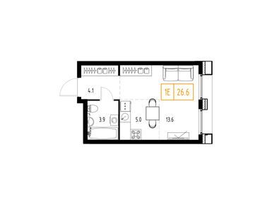 Планировки студии в ЖК Skolkovo ONE (Сколково Уан)