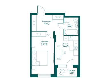 Планировки однокомнатные в ЖК «Равновесие»