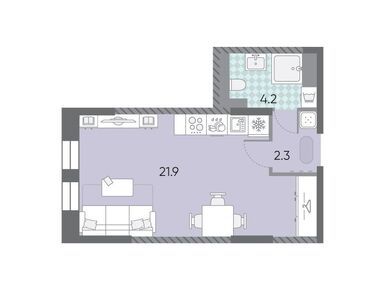 Студия 28.42 кв.м, ЖК «ЗИЛАРТ», 19 634 112 руб.