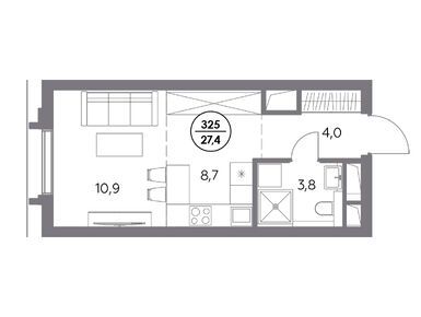 Планировки студии в Премиум-квартал «Дом 56»