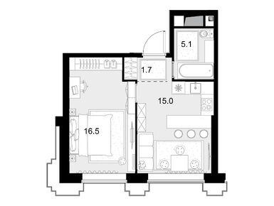Планировки однокомнатные в ЖК «Высотка на Жукова»