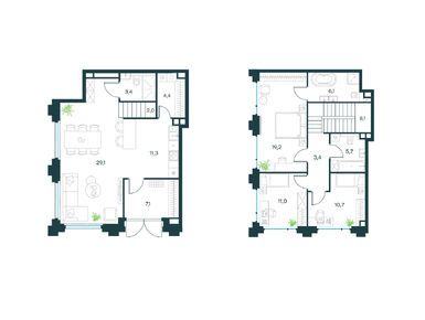 Планировки 4-к. апартаменты в Левел Бауманская