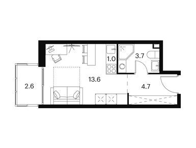 Студия 25.60 кв.м, «Аквилон Сигнал», 9 653 992 руб.