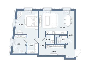 Планировки однокомнатные в ЖК «Дом Соболева»