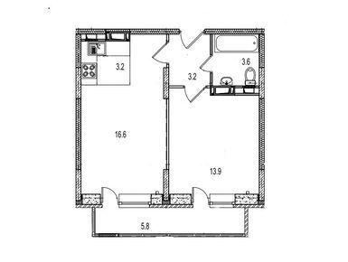 Планировки двухкомнатные в ЖК «Истомкино»