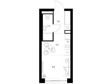 Планировки студии в Нарвин
