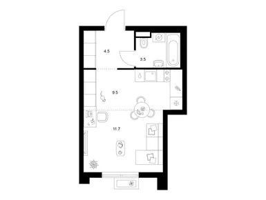 Студия 29.20 кв.м, Ярославский, 9 104 793 руб.