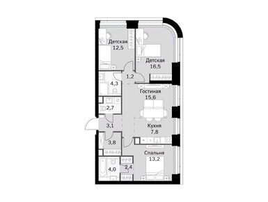 Планировки четырехкомнатные в ЖК Amber City (Амбер Сити)