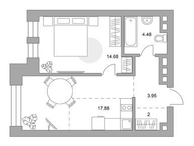 1-комнатная 42.99 кв.м, ЖК MYPRIORITY Павелецкая (Май Приорити Павелецкая), 29 426 188 руб.