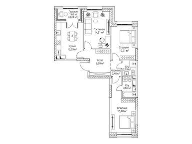Планировки трехкомнатные в ЖК SEZAR CITY (Сезар Сити)