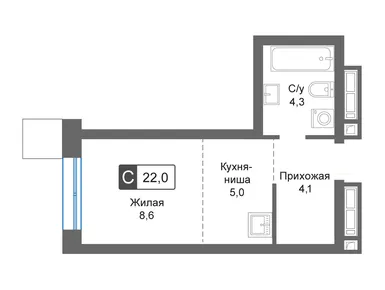 Планировки студии в Сити квартал «Отрада»