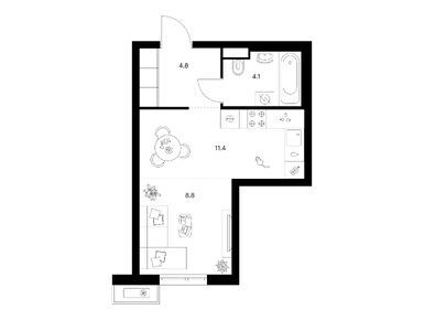 Планировки студии в Зелёный парк