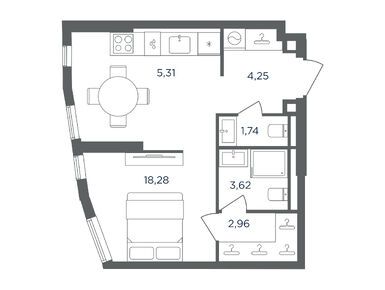 1-комнатная 36.16 кв.м, ЖК «Сикрет Гарден», 23 070 080 руб.