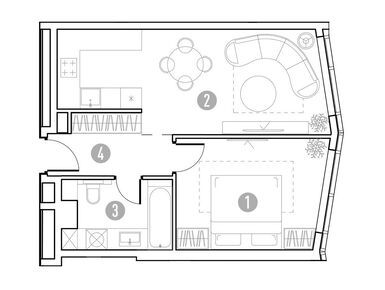 1-комнатная 45.61 кв.м, ЖК «UNO. Горбунова», 17 682 997 руб.