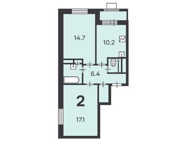 Планировки двухкомнатные в Жилой дом «Щелковское ш., д. 71»