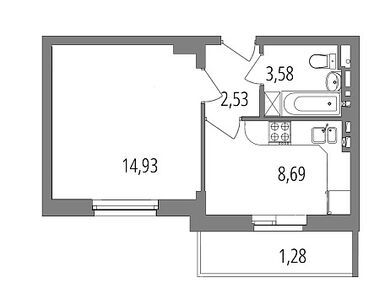1-комнатная 31.01 кв.м, ЖК «Внуково Парк 2» (Зеленая Москва), 9 427 040 руб.