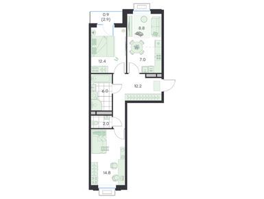 Планировки трехкомнатные в ЖК «G3 Театральный»