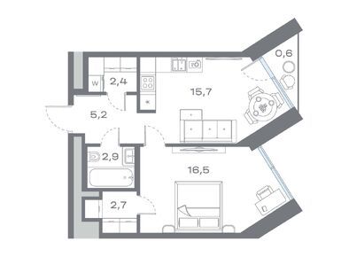 Планировки однокомнатные в ЖК «Дом горизонтов»